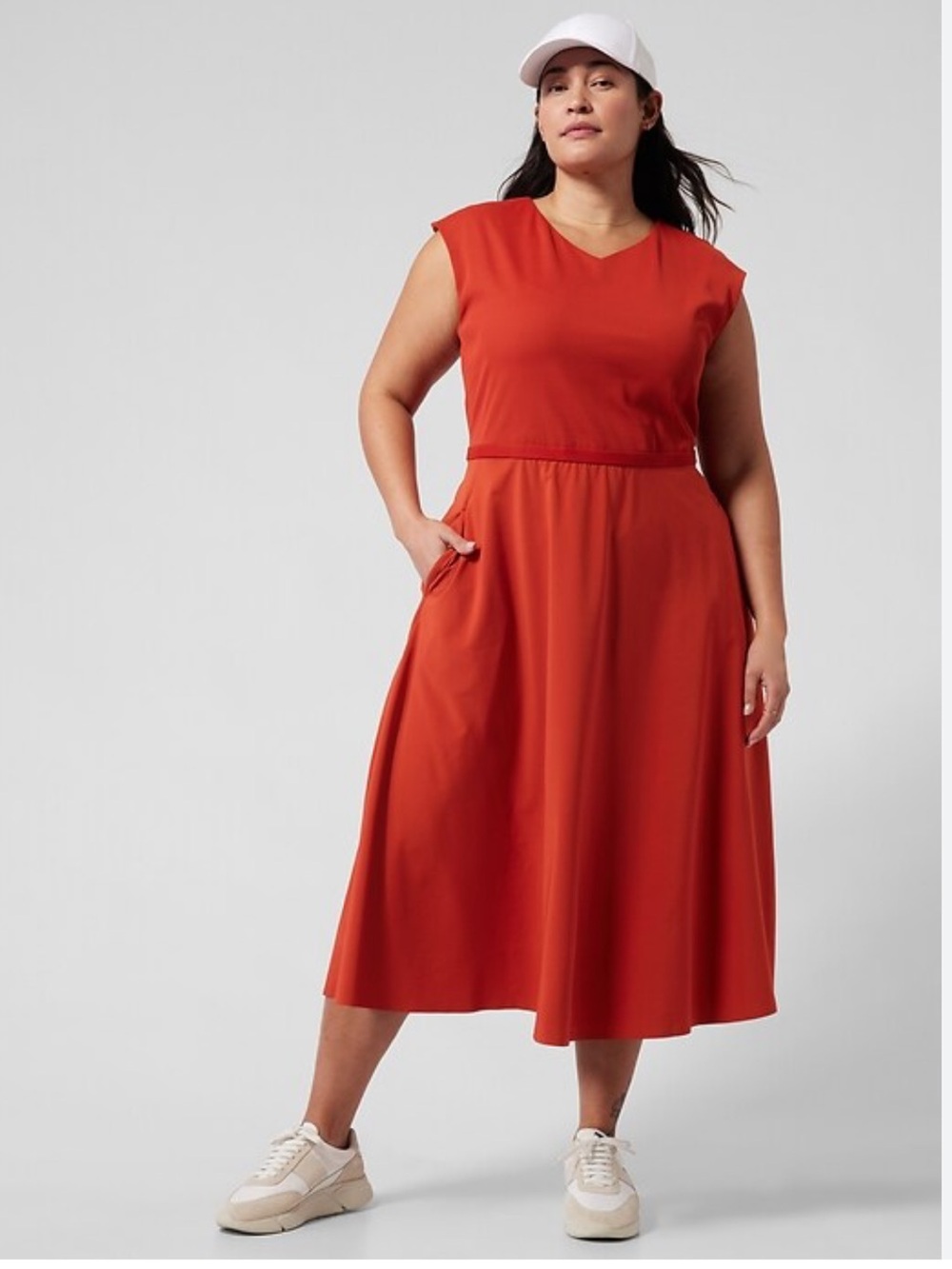 Athleta Ryder Maxi Skirt Dress Size 3 in Currant Red